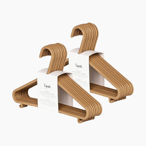 3 Sprouts Wheat Straw Hangers - Brown, 30