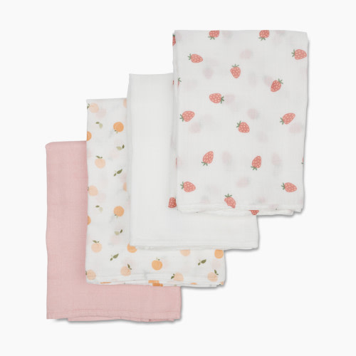 Lulujo Bamboo Muslin Swaddles (4 Pack) - Pink