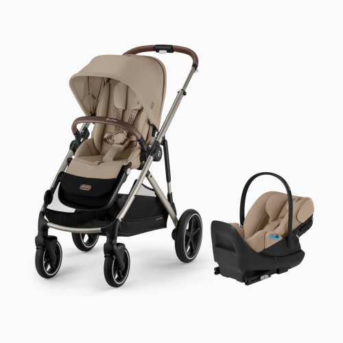 Cybex Gazelle S Stroller + Cloud G Pro Travel System - Taupe Frame With Almond Beige Seat