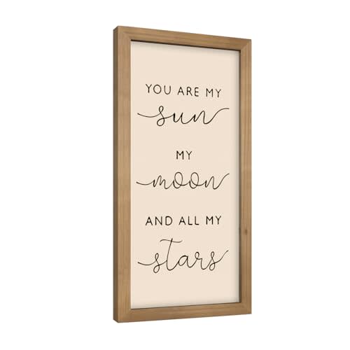 pechpell 11.8×5.9 In Nursery Wall Art, Wooden Sign Baby Room Wall Decor, You are My Sun Moon and Star Rustic Space Themed Kids Girl Boy Teen Room Bedroom Playroom Farmhouse Decorations for Home