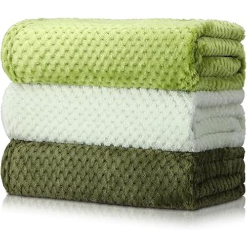Newwiee 3 Pcs Baby Blankets 30" x 40" Soft Neutral Fuzzy Blanket for Toddler Infant Newborn Stroller Travel Supplies(Classic Color)