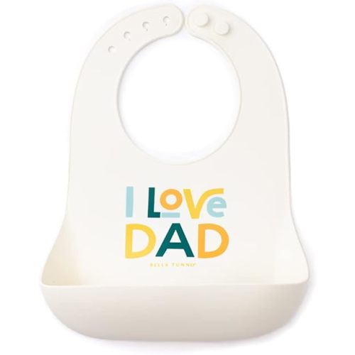 Bella Tunno Wonder Bib – Waterproof Silicone Bibs for Boys & Girls, Non-toxic & BPA Free Silicone Baby Bibs & Toddler Bibs with Adjustable Neck, Easy to Clean (I Love Dad)