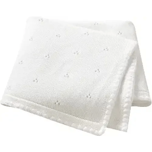 Baby Blanket Knit Ultra Soft Swaddle Receiving Blankets for Boys & Girls Cotton Knitted Newborn Infant Toddler Nursery Crib 30 x 40 Inch