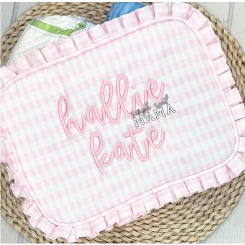 Embroidered Nylon Wipeable Everything Cosmetic Toiletry Bag