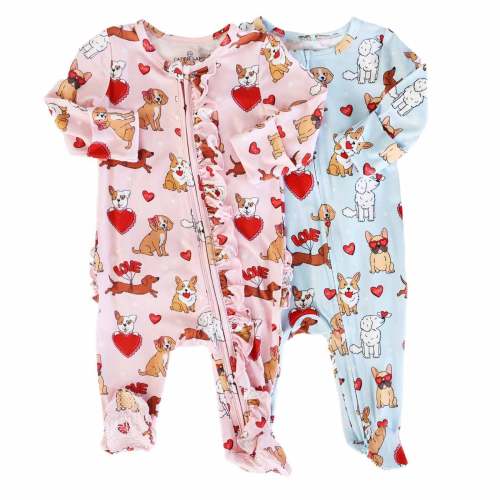 Valentine's Day Zipper Footies