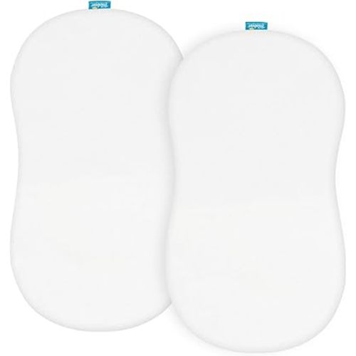 100% Cotton Bassinet Sheets Compatible with Halo Bassinest Swivel, Flex, Glide, Premiere & Luxe Series Sleeper, 2 Pack, Ultra Soft Bassinet Sheet for Baby, White