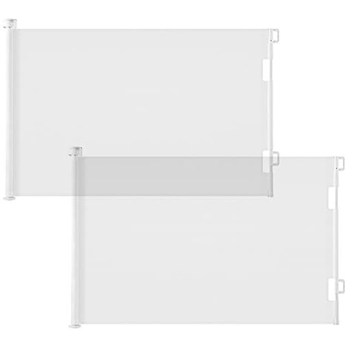 Cumbor 2 Pack Baby Gate Retractable Gates for Stairs, Mesh Dog Gate for The House, Wide Pet Gate 33" Tall, Extends to 55" Wide, Long Child Safety Gates for Doorways, Hallways, Indoor/Outdoor(White) - 33" Tall x 55" Wide (2 Pack)