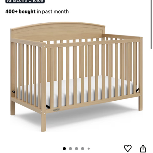 Graco Benton 5-in-1 Convertible Crib (Pebble Gray) – GREENGUARD Gold Certified, Converts from Baby Crib to Toddler Bed, Daybed and Full-Size Bed, Fits Standard Full-Size Crib Mattress