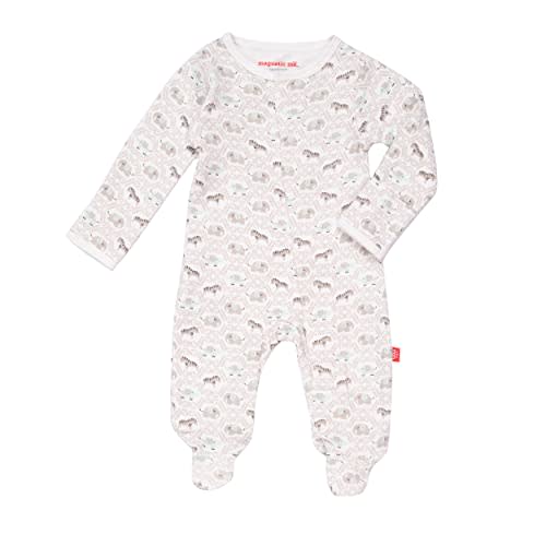 Magnetic Me Footie Pajamas - 100% Organic Cotton Baby Pajamas - Quick Magnetic Fastener Sleeper for Baby Boy and Girl