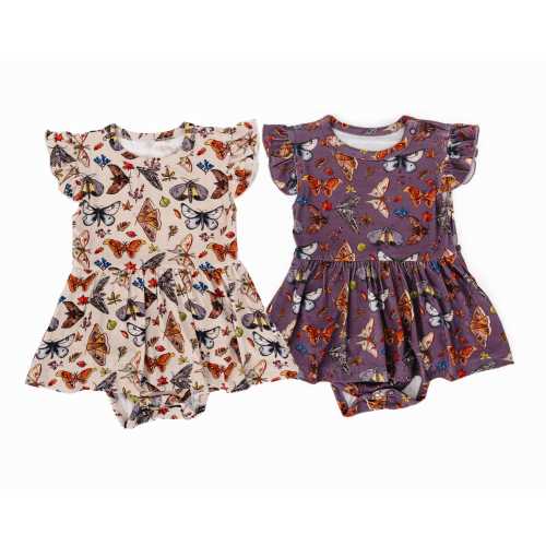 Bamboo Baby Dress MOTHS Matching Dresses for Sisters, Super Soft Bamboo Dress, Moth Butterfly Baby Outfit, Cute Fall Baby Girl Outfit