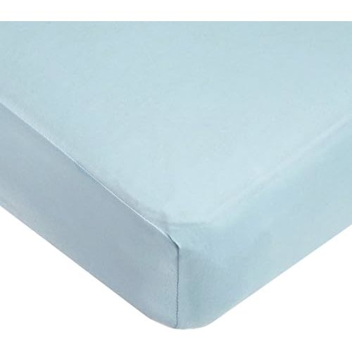 American Baby Company 100% Natural Cotton Fitted Crib Sheet 52" x 28" - Soft, Breathable, Hypoallergenic & Gentle Toddler Bed Sheet, Blue, Neutral for Boys & Girls
