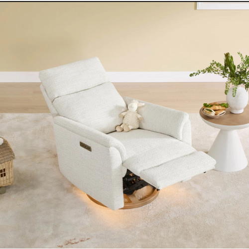 Lulla Power Swivel Nursery Glider Recliner with Power Headrest and Nightlight