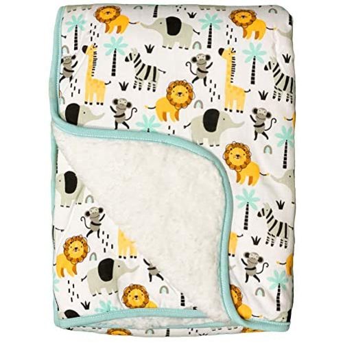 Modern Baby Stroller Blankets for Baby Boy Plush Warm Lion Sherpa Blanket