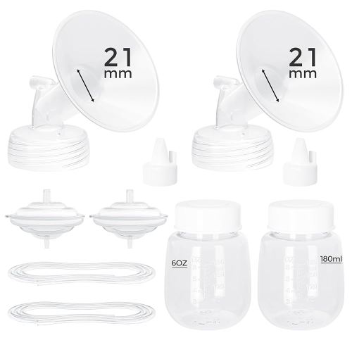 Paruu Pump Parts Compatible with Spectra S1/S2/9 Plus, Not Original Accessories, Full Set Replacements Include 21mm Flanges, Valves, Backflow Protectors (Duckbills Included), Tubings and Bottles