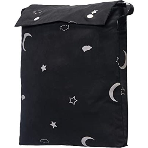 Amazon Basics Portable Travel Window Blackout Curtain Shades with Suction Cups-Black, 1-Pack, 78 by 50 inches - 1 Pack, Moon and Stars