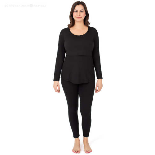 Jane Nursing Pajama Set | Black | Large