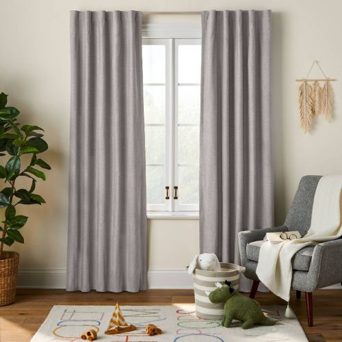 Chambray Cotton Kids' Blackout Window Curtain Panel - Pillowfort™
