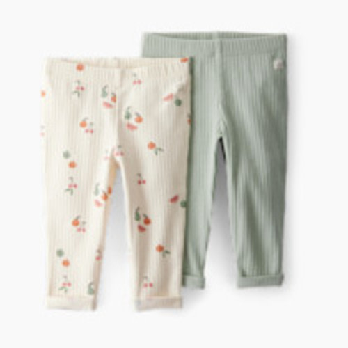 Carter's Little Planet 2-Pack Organic Cotton Rib Leggings - Multi, Newborn