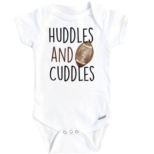 Football Cuddles Onesie® Baby Boy Girl Clothes Infant Bodysuit Funny Cute Newborn GS1 White 12M Onesie®