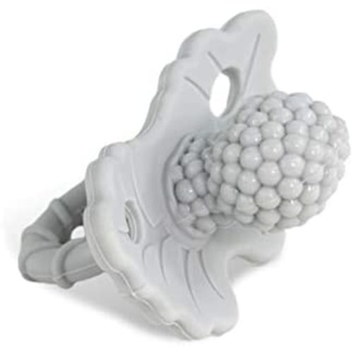 RaZbaby RaZberry Silicone Baby Teether Toy - Berrybumps Soothe Babies Sore Gums - Infant Teething Toy - Hands Free Design - BPA Free - Easy-to-Hold Design - Teething Relief Pacifier - Cookies & Cream