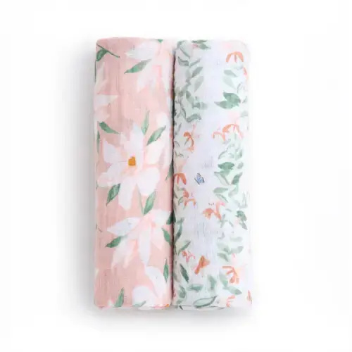 Essentials Cotton Muslin Swaddle 2-Pack in Butterfly Garden | aden + anais