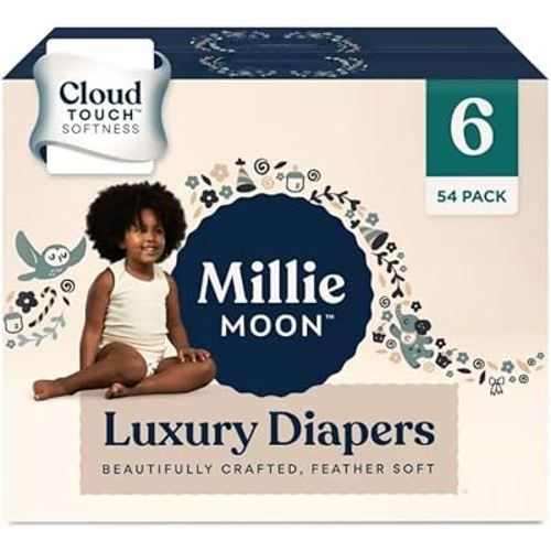 Millie Moon Luxury Diapers (Size-6 and Count-54) White(Pack of 1)