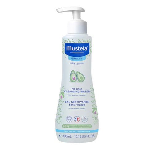 Mustela Baby Cleansing Water - No-Rinse Micellar Water - with Natural Avocado & Aloe Vera - for Baby's Face, Body & Diaper