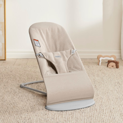 BabyBjörn Bouncer Bliss in Light Beige, Woven Mélange