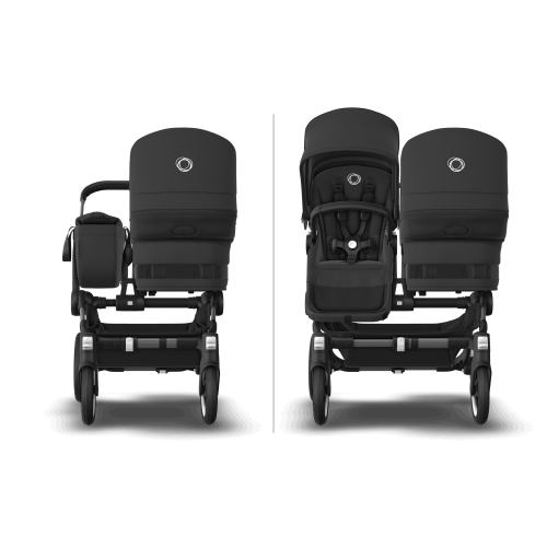 Bugaboo Donkey 5 Mono bassinet and seat stroller black base, Misty white sun canopy, midnight black fabrics, black chassis