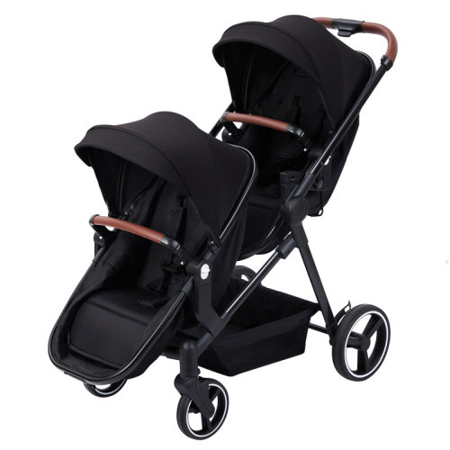 Ebern Designs Foldable Double Stroller Track Tandem Stroller For Infant And Toddler