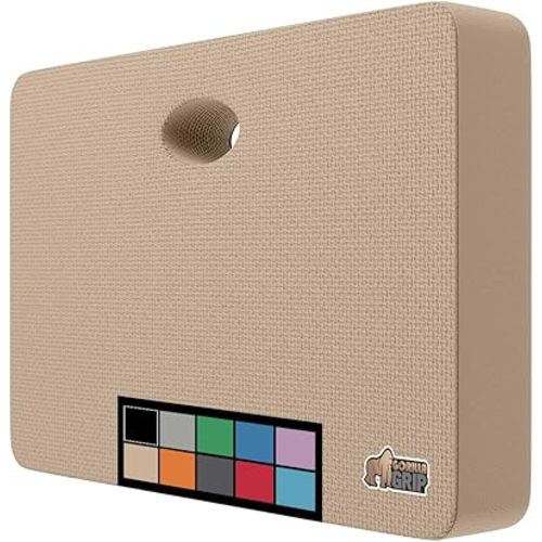 GORILLA GRIP Extra Thick Patent Pending Garden Kneeling Pad, 17.5 x 11 Inch Supportive Soft Foam Knee Cushioning for Gardening, Water Resistant, Bathing Baby, Working Supplies Lightweight, Beige