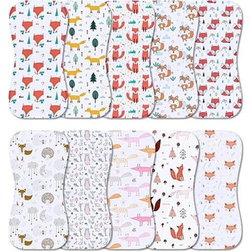 10-Pack Burp Cloths for Baby Boys and Girls - Organic Baby Burp Cloth,Baby Washcloths, Burp Rags, Large Neutral Burp Clothes for Newborn