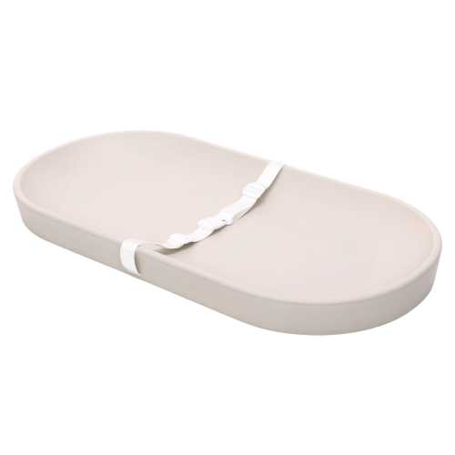 Cream Baby Wipeable Changing Pad - Waterproof Changing Pad - Soft Foam Cushion, Concave Edges, Fits on top of Dressers