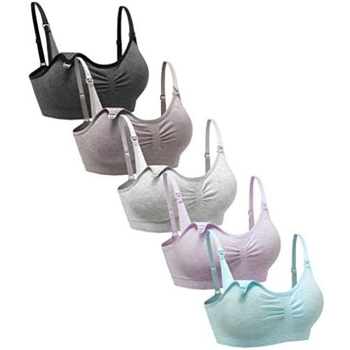 Suekaphin 5PACK Nursing Bra Wireless Bra Women's Sleeping Maternity Bra Breastfeeding Bra