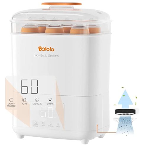 Amazon.com: Bololo Baby Bottle Sterilizer and Dryer| Sanitizer for Baby Bottles,Breast Pump | 600W Stronger Power eletric bottle steamer box | LED Touch Screen | Auto Shut-Off