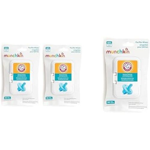 Munchkin® Arm & Hammer Pacifier Wipes 2 Pack 72 Wipes & 1 Pack 36 Wipes - Safely Clean Baby Bottles, Cups, Toys