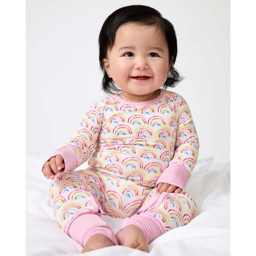 Pastel Rainbows Crescent Zippy (0-3M)