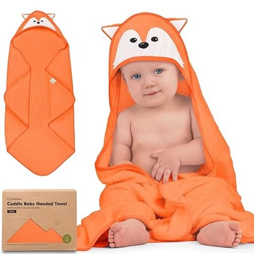 KeaBabies Hooded Baby Towel - Fox