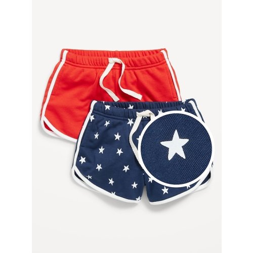 Functional Drawstring French Terry Pull-On Shorts for Toddler Girls