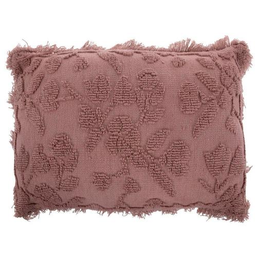 Mauve Floral Fringe Pillow