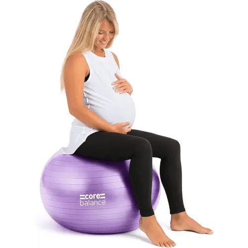 Pregnancy Ball with Air Pump - Ideal for Prenatal Yoga, Pilates, and Maternity Exercises, Doubles as Office Chair, Stability and Balance Training, Physical Therapy Equipment (22-33")