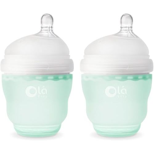 Olababy Gentle Bottle 2 Piece Mint Set, 4 Ounce