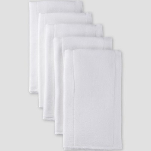 Gerber Baby Organic Cotton 5pk Prefold Birdseye Diaper - White One Size