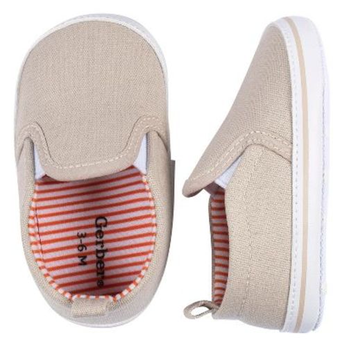 Gerber Baby Boys' Slip-on Sneaker - Khaki - 0-3 Months