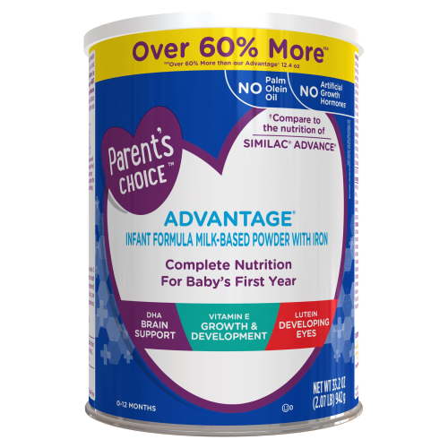 Parent's Choice Advantage Infant Formula Powder, 33.2 oz Canister HSA/FSA Eligible