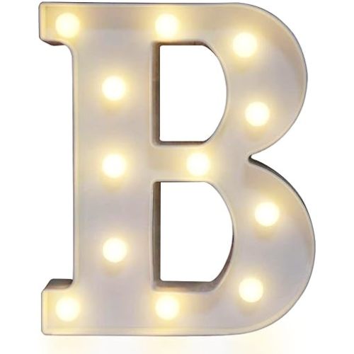 Pooqla LED Marquee Letter Lights Sign, Light Up Alphabet Letter for Home Party Wedding Decoration B