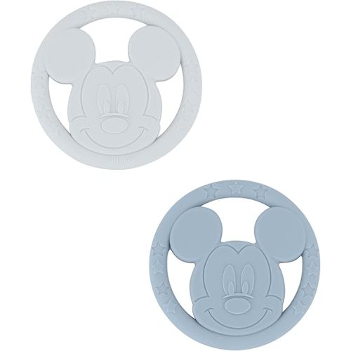 Cudlie Disney Silicone Teether Toy Set for Infants, Food Grade and BPA Free Teethers for Babies 6-12 Months, 2-Pack Teether Toys for Newborns