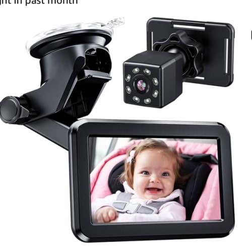 Itomoro Back Seat Baby Car Camera with HD Night Vision Function Car Mirror Display, Reusable Sucker Bracket, Wide View, 12V Cigarette Lighter, Easily Observe the Baby’s Move
