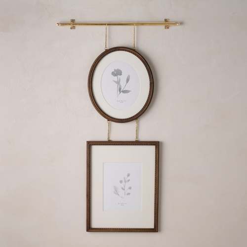 Colleen Wood and Brass Rail Multi Picture Frame