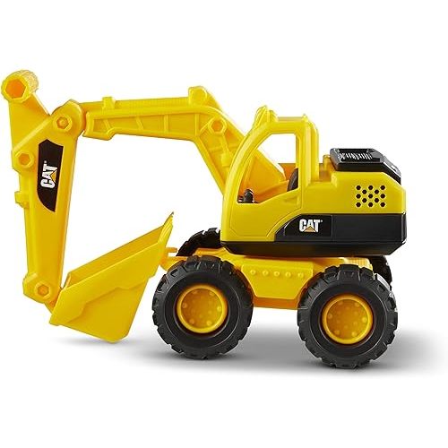 CAT Construction Toys, Construction Fleet 10" Excavator Toy – Ages 2+ Real Working Parts, Indoor/Outdoor Play, Sturdy Plastic Construction, Ideal Sand/Beach Toy